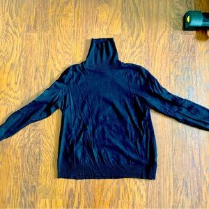 Joseph A. Solid Black Knit Turtleneck Sweater Size L